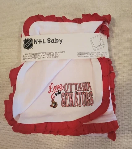 NHL Baby "Ottawa Senators" Soft Receiving Blanket 2 Ply Reversible 28x28 in** Cover