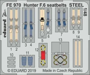Eduard Accessories FE970 1:48 - Hunter Per 6 Cinture Steel per Airfix - Nuovo - Foto 1 di 1