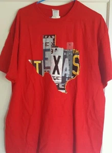 T-SHIRT TEXAS TAGLIA XL RAGAZZO UOMO TARGHE ROSSO - Foto 1 di 1