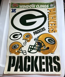 Vintage Green Bay Packers Window Static Clings Decal 11’ x 17’  Made in USA 1996 - Picture 1 of 10