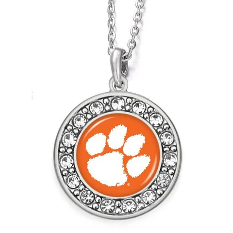Clemson Tigers Womens Silver Link Chain Necklace And Pendant Cover