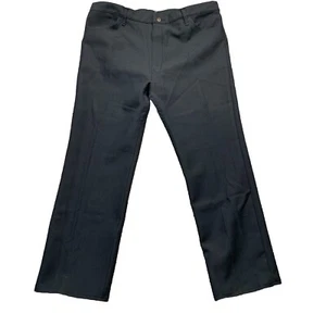 Vintage Wrangler Pants Men 42x30 Black Polyester Western Slacks 82BK Made In USA - Picture 1 of 10