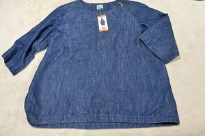 Blusa de hombro con cremallera azul Martha Stewart talla 2XL $109 - Imagen 1 de 8