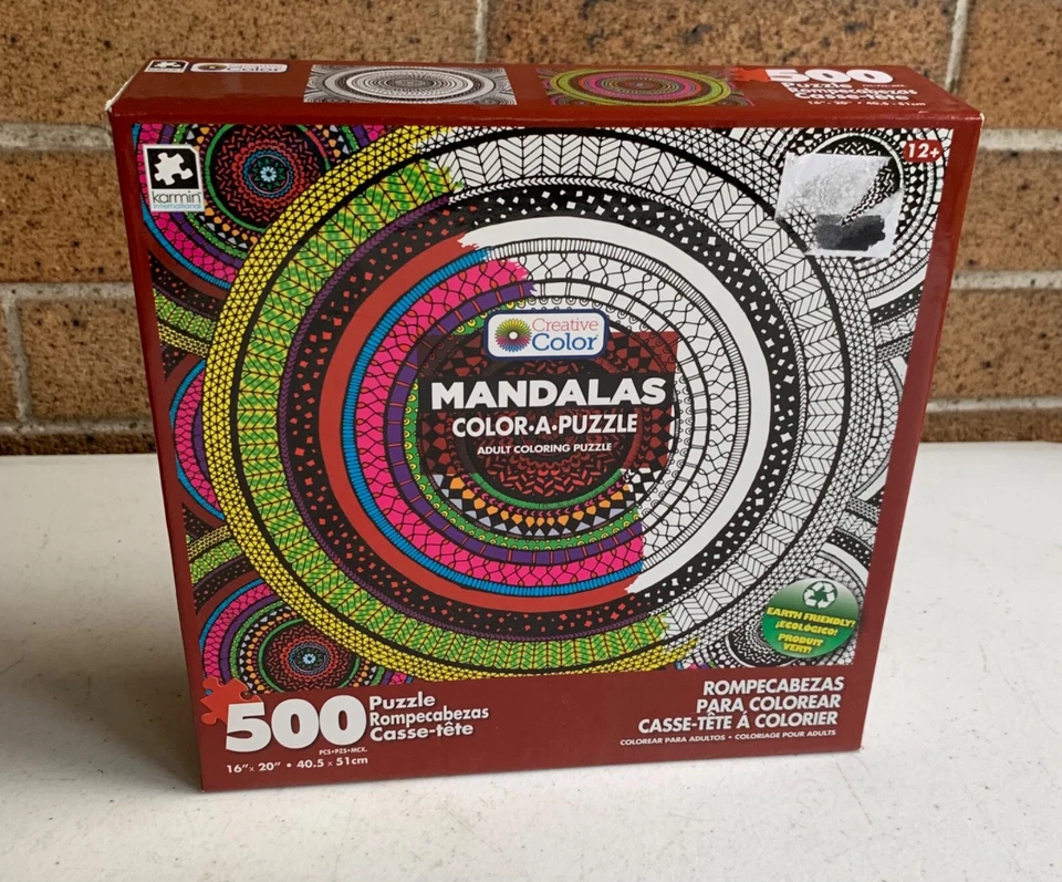 Mandalas Color-A-Puzzle Karmin Adult Coloring Jigsaw Puzzle 500 Pieces