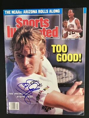 Steffi Graf Signed Sports Illustrated 3/27/89 No Label Tennis US Open Auto JSA - Image 1 of 4