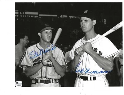 Stan Musial & Ted Williams Autographed  8x10 Photo PSA Letter HOF Baseball Stars - Image 1 of 2