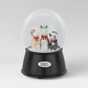 Globo de nieve musical para gatos 2021 globo de agua para nieve gatitos navideños - Imagen 1 de 3