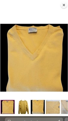 Suéter tejido acanalado cuello en V cachemir amarillo Russo Capri CRUCIANI L (EU 52) Foto 1 de 4