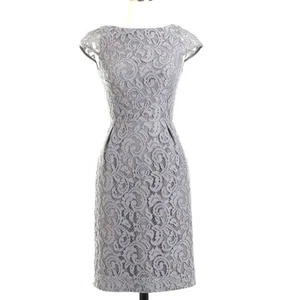 J Crew ELSA Lace Party Dress | Sz P6 Petite 6 | Light Grey Bridesmaid Wedding - Picture 1 of 12