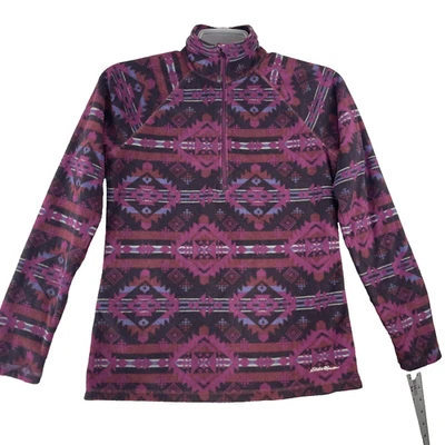 Top polar Eddie Bauer para mujer S púrpura 1/4 cremallera ligero azteca suroeste Foto 1 de 4