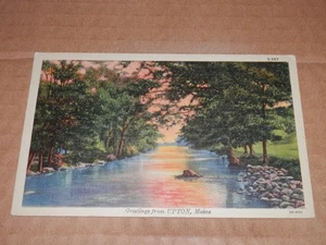 UPTON MAINE - POSTAL USADA 1949 - SALUDOS - CONDADO DE OXFORD - Imagen 1 de 2