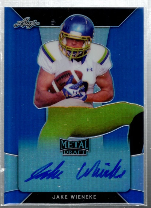 B4702- 2018 Leaf Metal Draft Prismatic Blue #BA-JW1 Jake Wieneke Auto /35 -NM-MT - Image 1 of 2