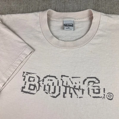 复古 90 年代 Billabong T 恤男式中号 Bong 标志滑板冲浪者美国制造面霜 — 第 1/4 张图片