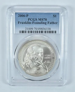 2006-P Benjamin Franklin Founding Father Commemorative $1 MS70 PCGS *1507 - Picture 1 of 5