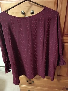  Damen Schweizer Punkte 3/4 Arm Bluse Oberteil 2XL - Bild 1 von 3