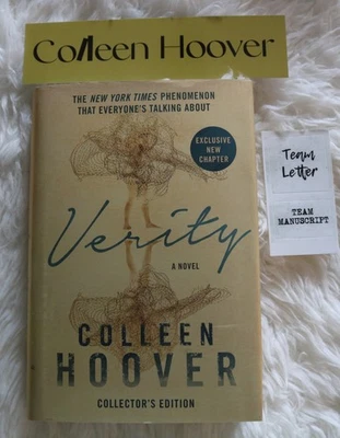 SIGNED Verity Colleen Hoover Collector's Edition hardback FREE BOOKMARK &Sticker Foto 1 de 4