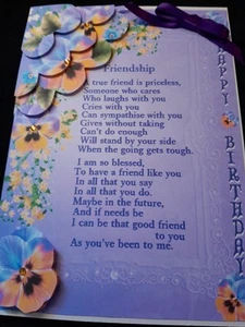 New Handmade Friend Themed Birthday Card size 8" X 6" - Picture 1 of 5