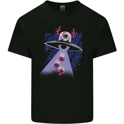 Christmas Alien Xmas Present Abduction UFO Funny Kids T-Shirt Childrens - Image 1 of 2