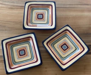 Vintage Set of 3 Tabletops Gallery AMHERST Square Art Deco Salad plate 8 1/2" - Picture 1 of 9