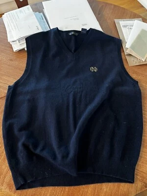 Suéter de cachemir dorado ND Notre Dame mejor talla XL Foto 1 de 2