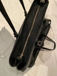 Oroton large black leather shopper tote shoulder bag overnight weekender - Picture 1 of 5