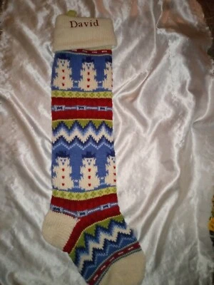 MEDIAS DE NAVIDAD DE PUNTO PARA NIÑOS DE GRANERO DE CERÁMICA MUÑECOS DE NIEVE NOMBRE PERSONALIZADO DAVID 28" Foto 1 de 4