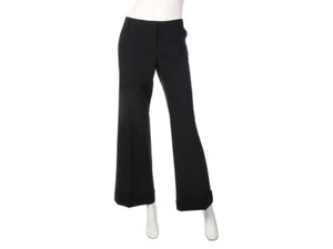 BURBERRY Black Wool Wide Leg Pants Trousers size 42 8 ~ An on-trend silhouette! - Picture 1 of 9