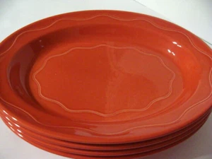 4 Vintage Syracuse China Pottery Orange Oval Plate/Platter 12 1/2" x 10" - Picture 1 of 9
