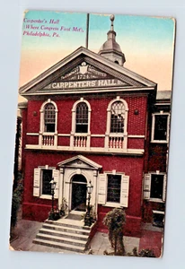 PHILADELPHIA PA, CARPENTER'S HALL (WHERE CONGRESS FIRST MET) POSTCARD (E-50) - Picture 1 of 2