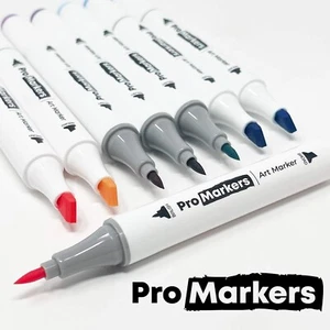 Alcohol Ink Pro Markers Set 60 Dual Tip Art Pens – Brush & Chisel Tips for Drawi - Picture 1 of 7