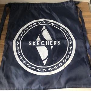Sketchers Shoes Blue Drawstring Strap Backpack Bag 20x16 Gym Bag - Picture 1 of 5