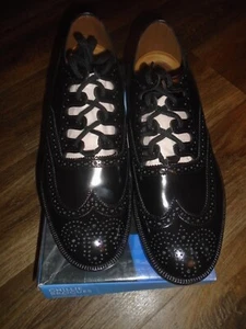 GHILLIE BROGUES GRÖßE UK 12,5 SCHWARZ LEDER NEU DISTEL SCHUHE - Bild 1 von 6