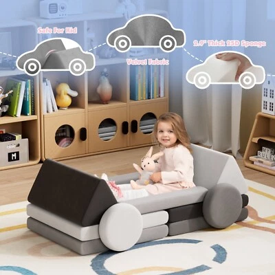 Sofá modular para niños 12 piezas sofá de juego hágalo usted mismo para dormir sala de juegos dormitorio Foto 1 de 4