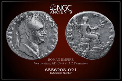 MONEDAS ROMANAS VESPASIANAS NGC F, AD 69-79. AR Denarius. A951 Foto 1 de 4