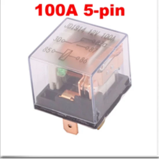 12V 100A 5-Pin Automotive Waterproof SPDT 12V Relay With Green LED - Image 1 of 4