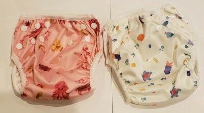 Baby diapers Cloth Pocket Diapers Reusable Washable Nappies Cover sea theme. 2pk - Image 1 of 2