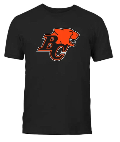 Men's British Columbia BC Lions Black Basic Primary Logo CFL Football T Shirt Cover