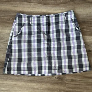 Cutter and Buck Annika lila blau kariert sportlich Golf Damen Skort Größe 8 - Bild 1 von 7