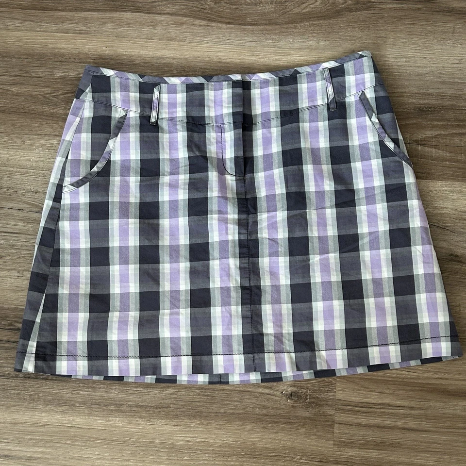 Cutter and Buck Annika Purple Blue Plaid Sporty Golf Women’s Skort Size 8 - Image 1 of 4