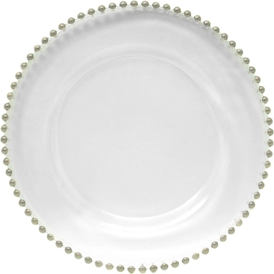 Charge it by Jay Turkish Glass Silver Beaded Charger Plate - Image 1 of 1