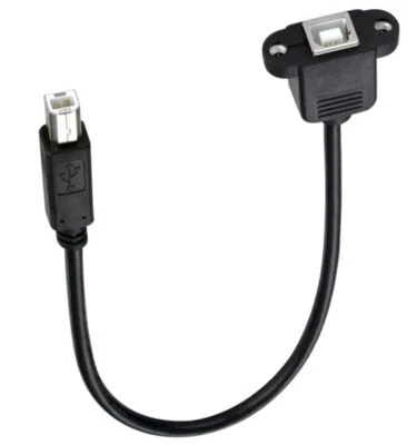 USB B 2.0 Printer Extension Cable | Male to Female | 0.3m - Image 1 of 4