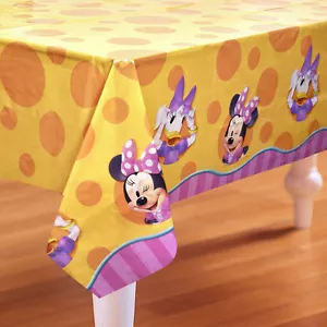 Minnie Mouse Bowtique Plastic Table Cover 1 Count by Hallmark Birthday Party NEW - Picture 1 of 4