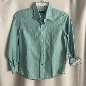 Robert Graham Shirt Boys S 8 Turquoise Purple Flecked Button Down Long Sleeve - Picture 1 of 8