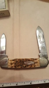 CASE XX KNIVES JIGGED AMBER BONE INDIAN IN CANOE KNIFE 263 MINT NEW IN BOX  - Picture 1 of 5