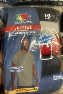 NIP! Fruit Of The Loom 3XL Eversoft Cotton Crew T-Shirt 6 Pack Assorted Colors - Picture 1 of 4