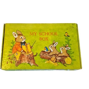 Vintage Retro Stiftebox My School Box General Box Company Hase Kaninchen Schule - Bild 1 von 9