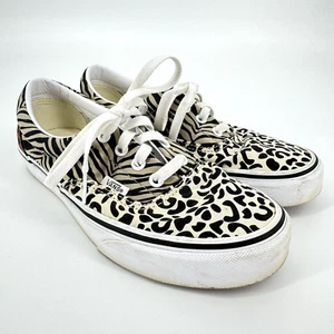 Vans Animal Print Sneakers Women's Size 7.5 Leopard Cheetah Laces Black Brown - Picture 1 of 6