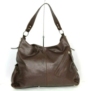 LOREZ TAIBO BRAUN ECHTLEDER BEUTELTASCHE GROSSE SCHULTER HANDTASCHE  - Bild 1 von 9