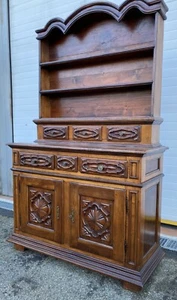 ANTICA PIATTAIA CREDENZA NOVECENTO PIEMONTESE PRIMI 1900 LEGNO BAROCCO DISPENSA - Foto 1 di 12