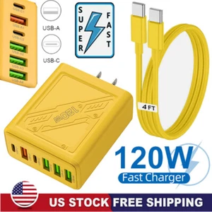 120W Fast Charging USB Type C Wall Charger For iPhone 16 Pro Max 15 14 13 12 11 - Picture 1 of 28